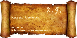 Kazai Gedeon névjegykártya